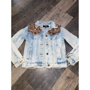NEW GIRLS L&B WESTERN SEQUIN DENIM JACKET